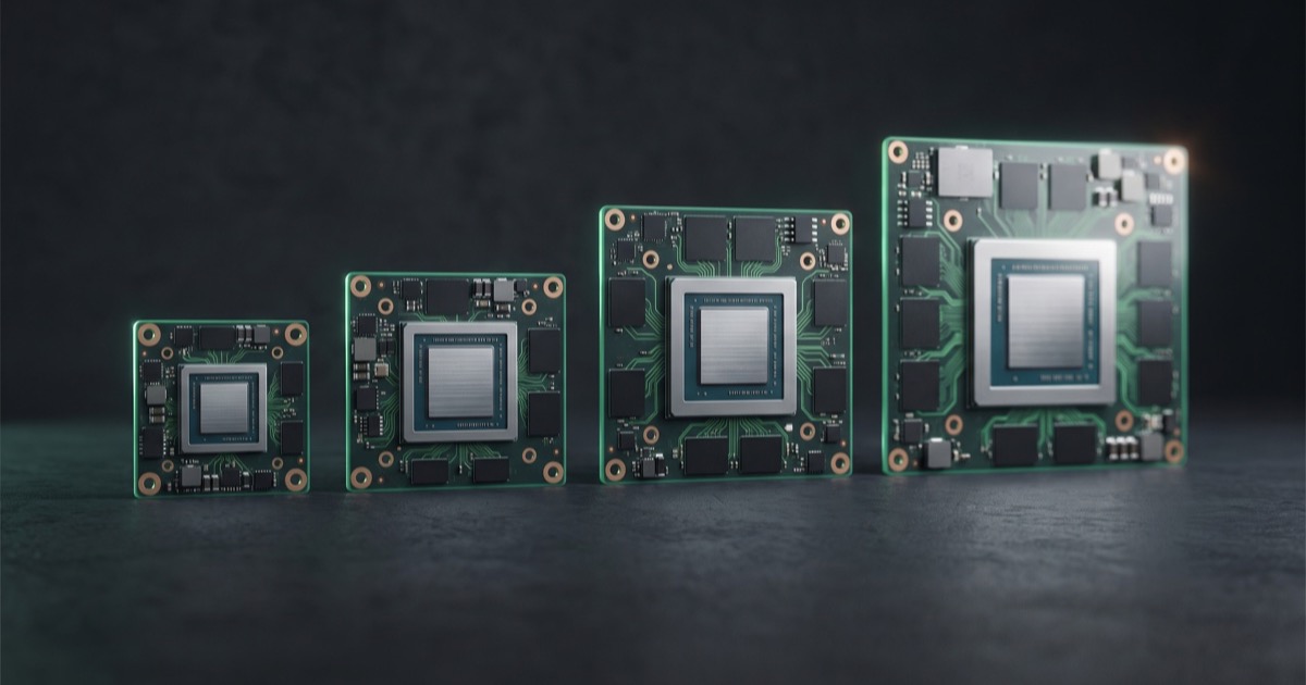 NVIDIA Jetson Thor module lineup comparison, T2000, T3000, T4000 and T5000 side by side
